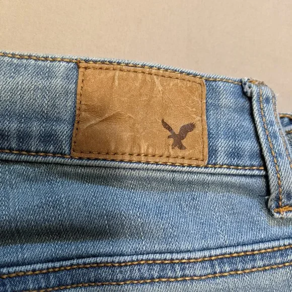 American Eagle Denim Jeggings Size 10 Short Super Stretch Light Medium Wash - Picture 7 of 16